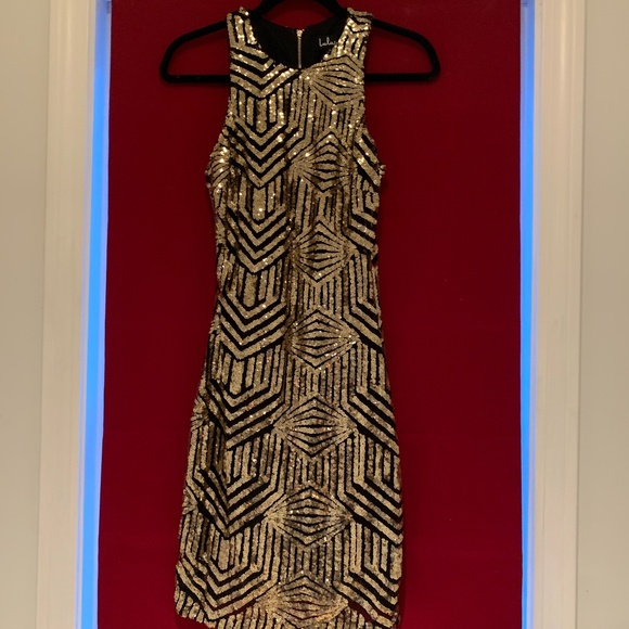 COPY - Royal Flush Black and Gold Sequin Bodycon … - Picture 3 of 4